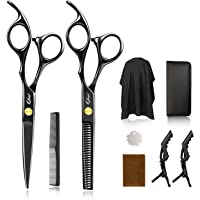 Qhui Tijeras Peluqueria Profesional- 4CR13 Acero Inoxidable de Primera Calidad Tijeras Cortar Pelo Para Salón con Capa…